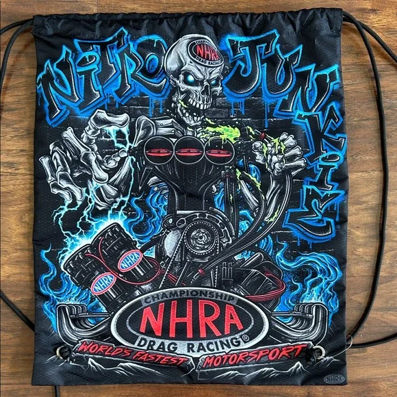 Nitro Junkies Black Drawstring Backpack - Picture 1 of 4